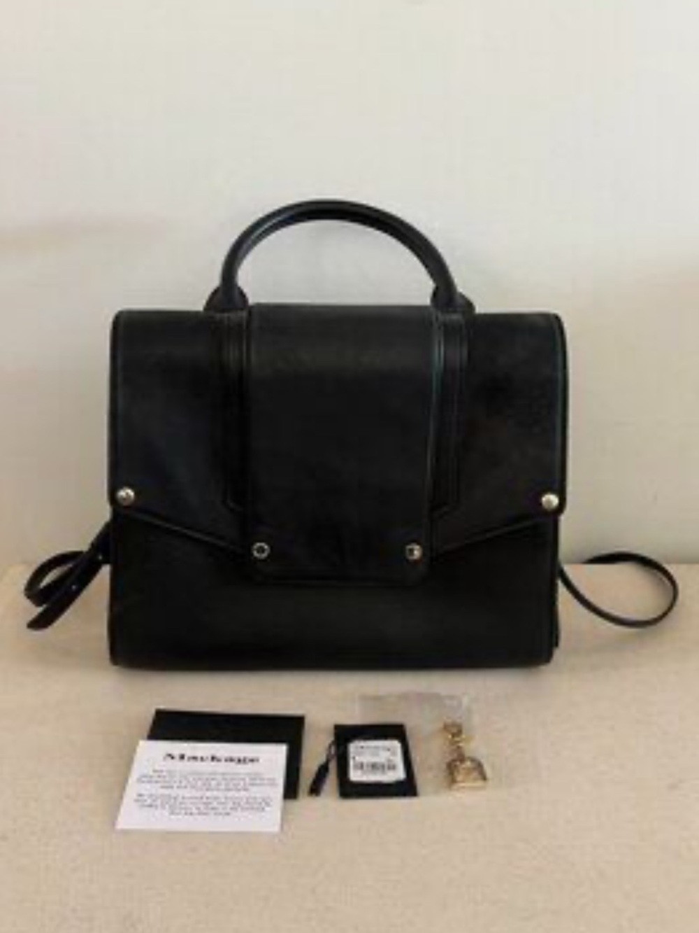 MACKAGE 'Brinley' Crossbody Tote Bag in Black & Suede Leather